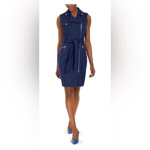 Calvin Klein Blue Pencil Dress with Belt